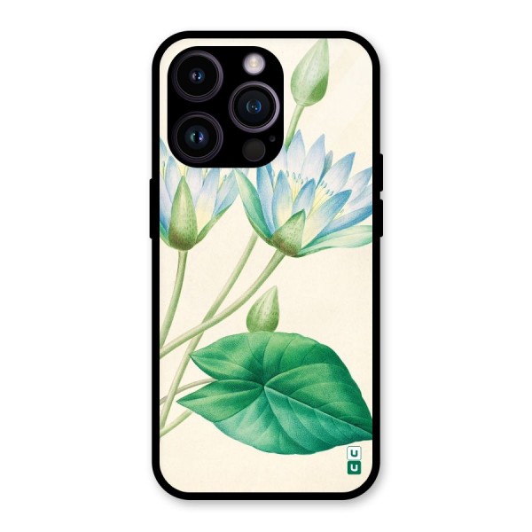 Blue Lotus Glass Back Case for iPhone 14 Pro