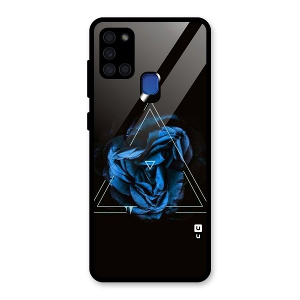 Blue Magic Triangle Glass Back Case for Galaxy A21s