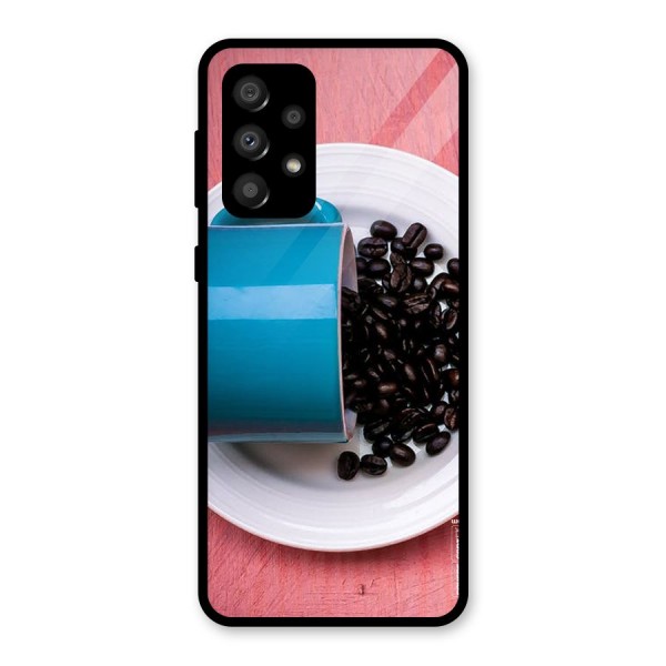 Blue Mug And Beans Glass Back Case for Galaxy A32