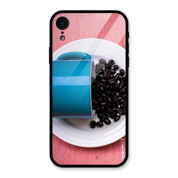 Blue Mug And Beans Glass Back Case for XR