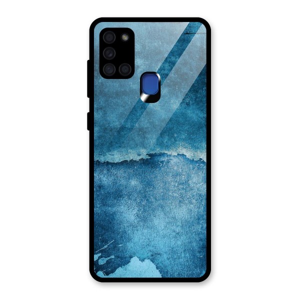 Blue Paint Wall Glass Back Case for Galaxy A21s