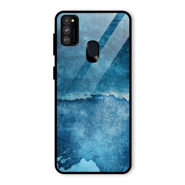 Blue Paint Wall Glass Back Case for Galaxy M21