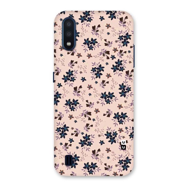 Blue Peach Floral Back Case for Galaxy M01