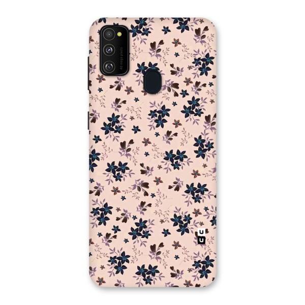 Blue Peach Floral Back Case for Galaxy M21