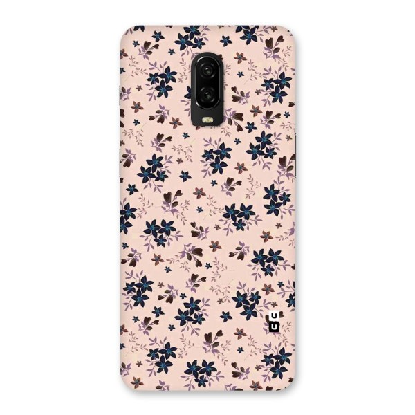 Blue Peach Floral Back Case for OnePlus 6T