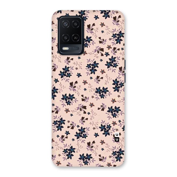 Blue Peach Floral Back Case for Oppo A54