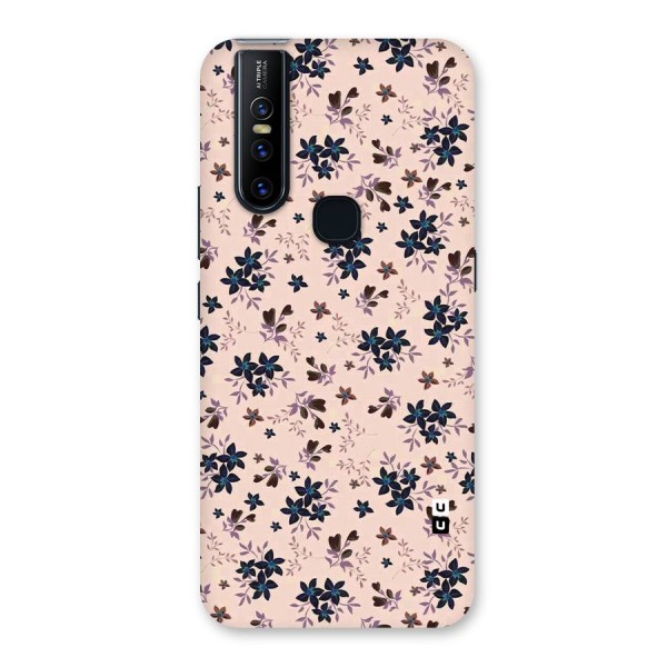 Blue Peach Floral Back Case for Vivo V15