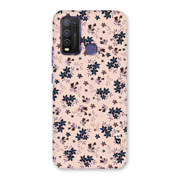 Blue Peach Floral Back Case for Vivo Y30