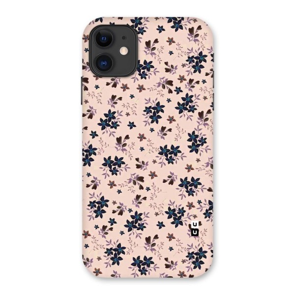 Blue Peach Floral Back Case for iPhone 11