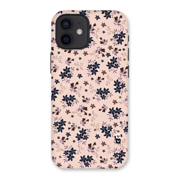 Blue Peach Floral Back Case for iPhone 12