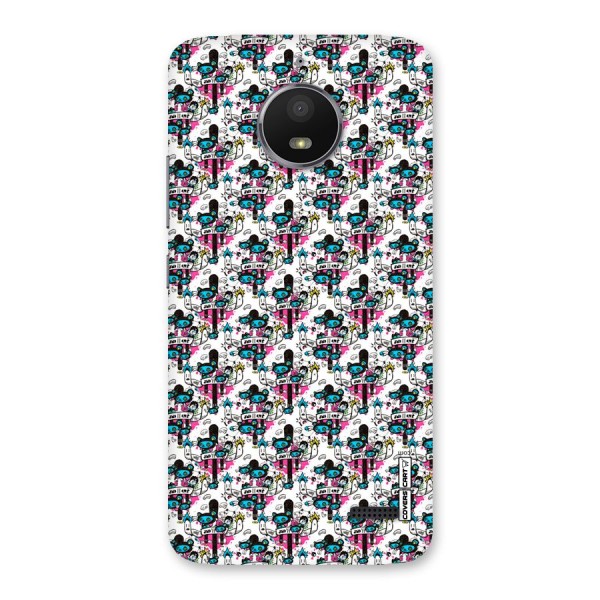 Blue Pink Pattern Back Case for Moto E4