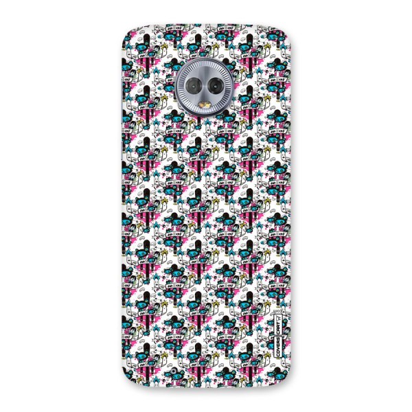 Blue Pink Pattern Back Case for Moto G6