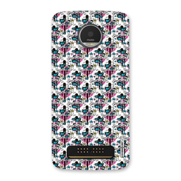 Blue Pink Pattern Back Case for Moto Z Play