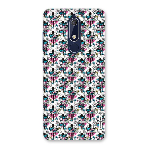 Blue Pink Pattern Back Case for Nokia 5.1