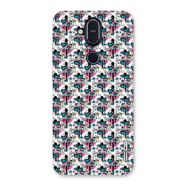 Blue Pink Pattern Back Case for Nokia 8.1