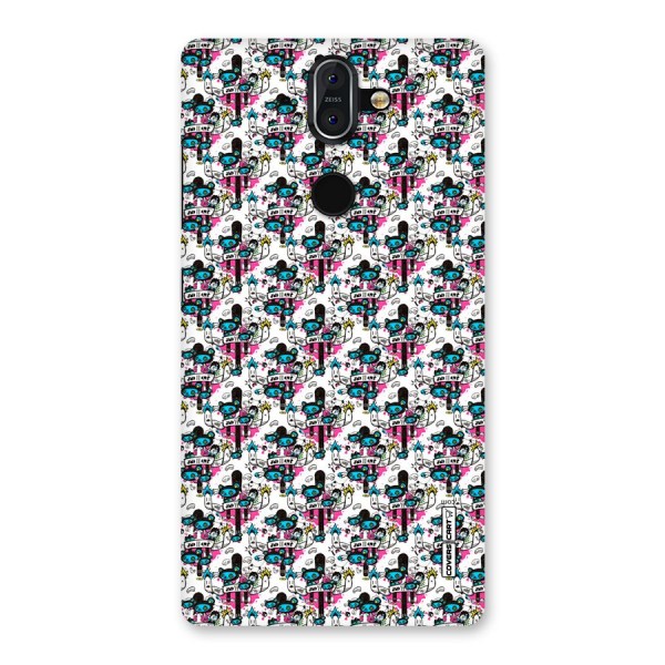 Blue Pink Pattern Back Case for Nokia 8 Sirocco