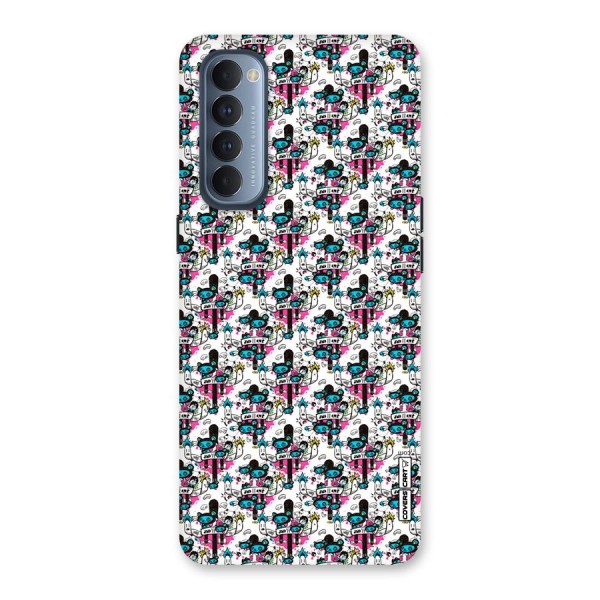 Blue Pink Pattern Back Case for Reno4 Pro