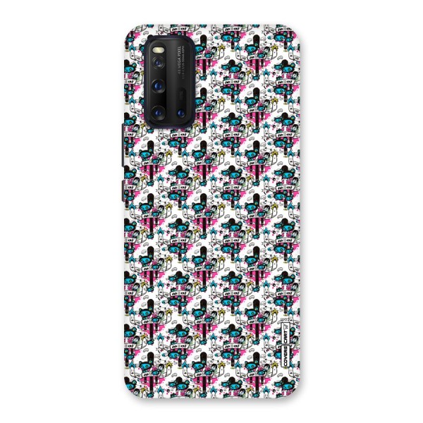 Blue Pink Pattern Back Case for Vivo iQOO 3