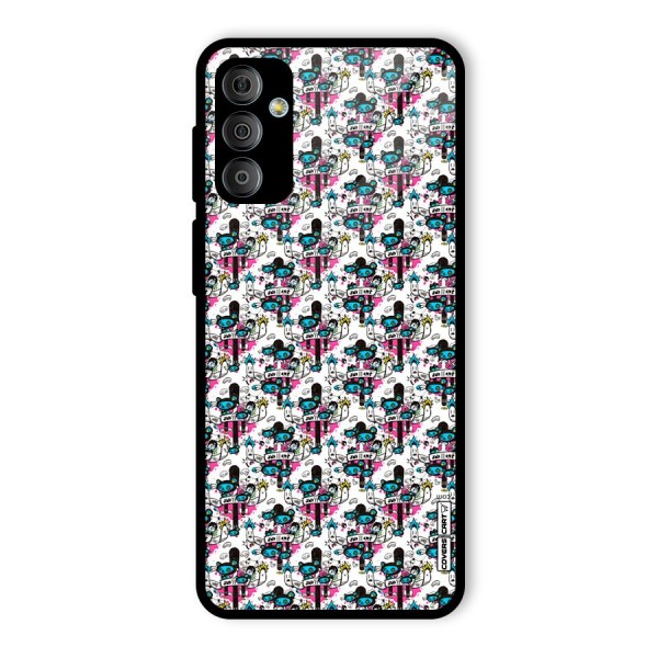 Blue Pink Pattern Glass Back Case for Galaxy F23