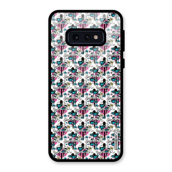 Blue Pink Pattern Glass Back Case for Galaxy S10e