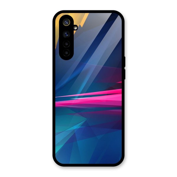 Blue Red Abstract Glass Back Case for Realme 6