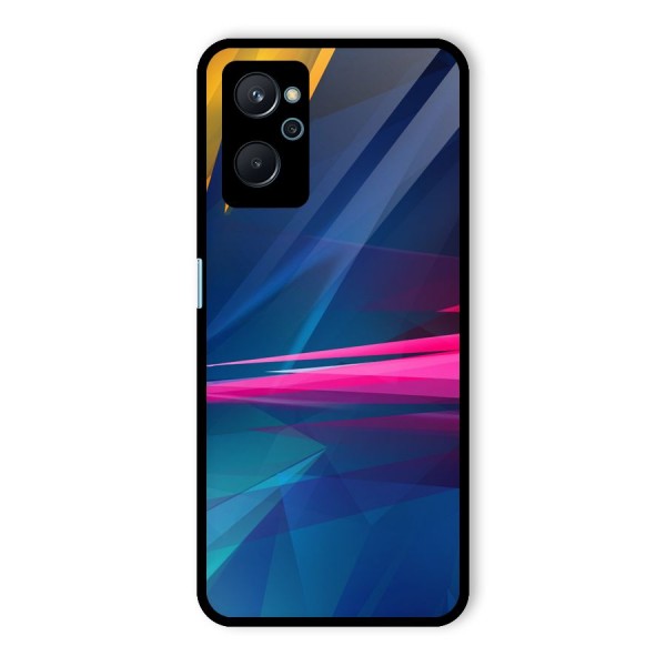 Blue Red Abstract Glass Back Case for Realme 9i