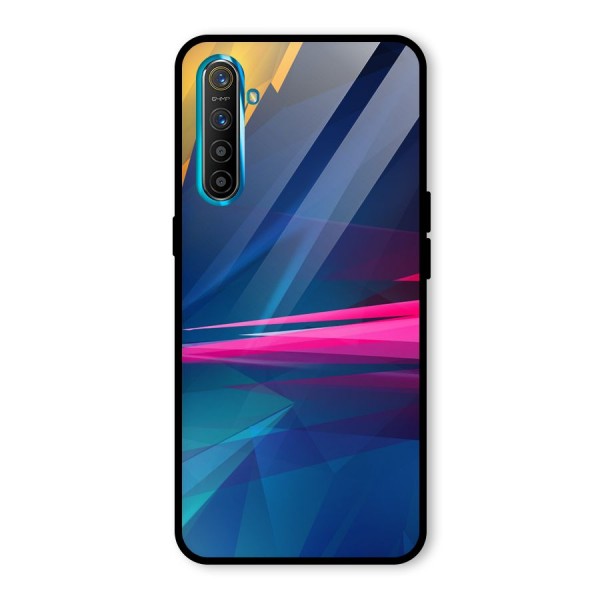 Blue Red Abstract Glass Back Case for Realme XT