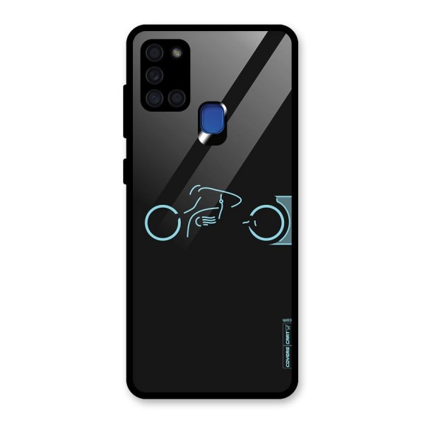 Blue Ride Glass Back Case for Galaxy A21s