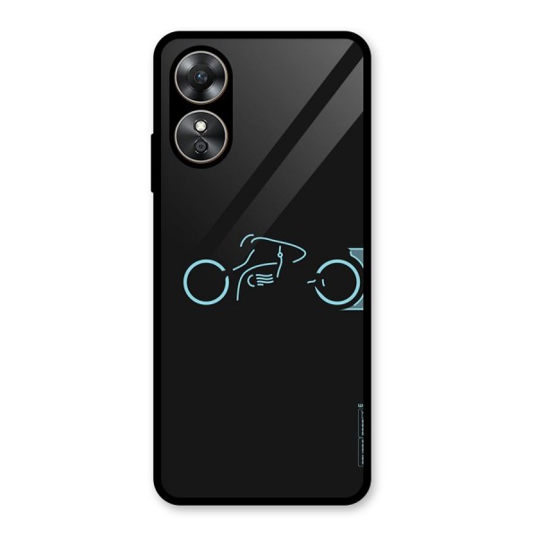 Blue Ride Glass Back Case for Oppo A17