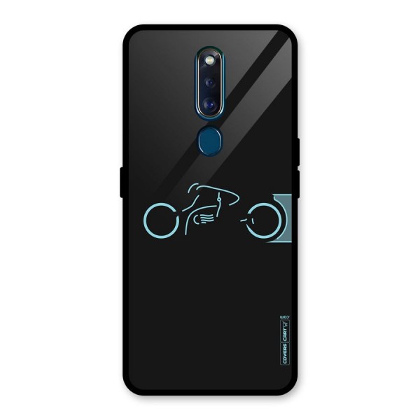 Blue Ride Glass Back Case for Oppo F11 Pro