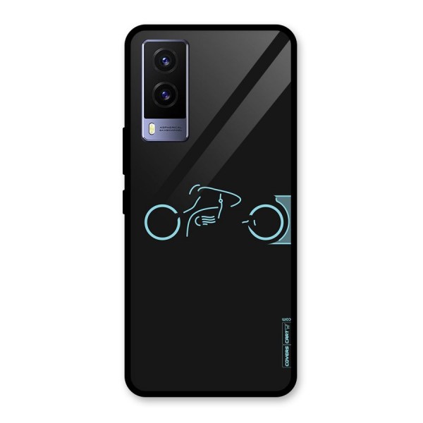 Blue Ride Glass Back Case for Vivo V21e 5G