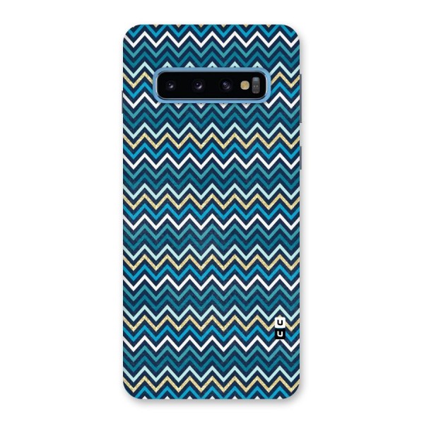 Blue Shades Chevron Pattern Back Case for Galaxy S10