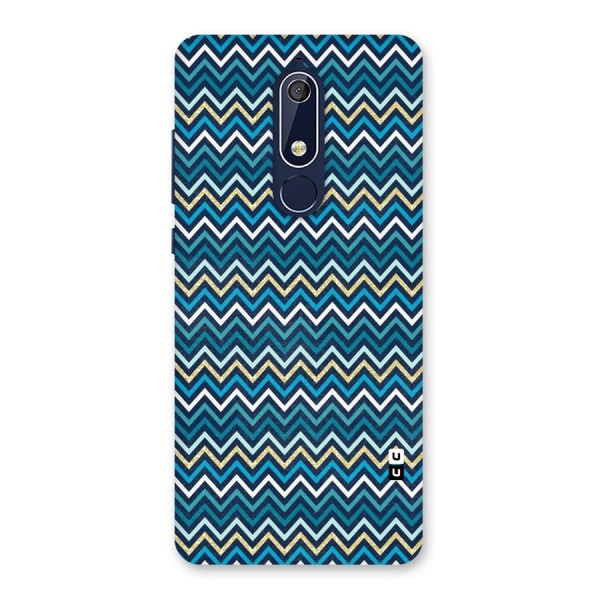 Blue Shades Chevron Pattern Back Case for Nokia 5.1