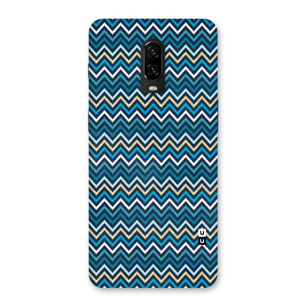 Blue Shades Chevron Pattern Back Case for OnePlus 6T