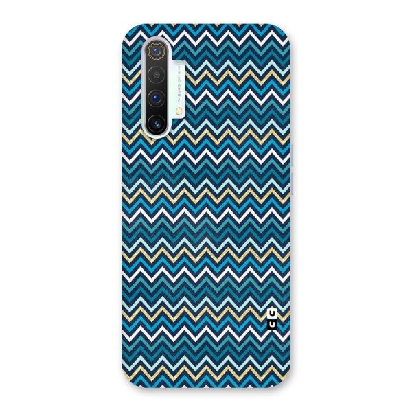 Blue Shades Chevron Pattern Back Case for Realme X3