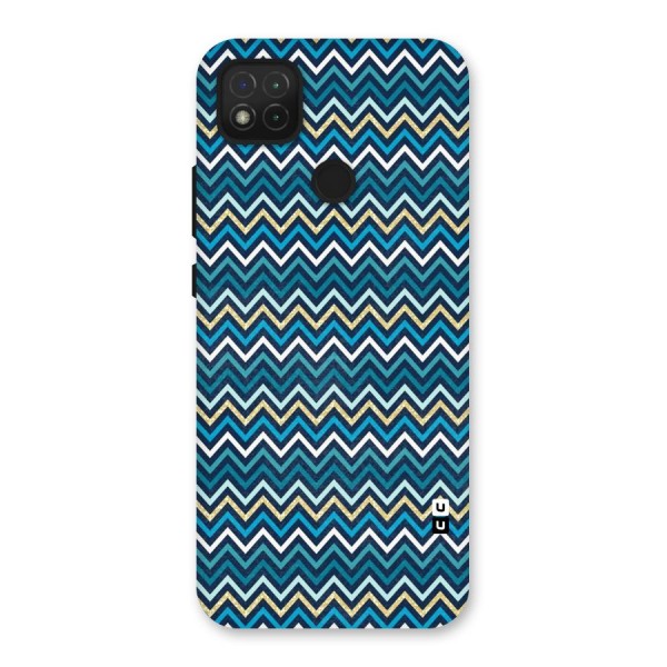 Blue Shades Chevron Pattern Back Case for Redmi 9C