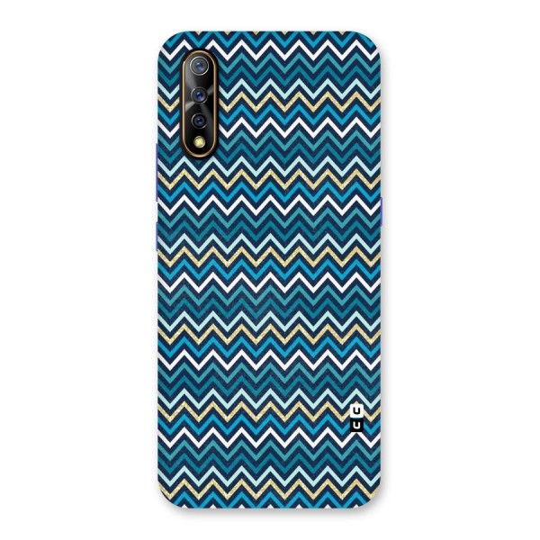 Blue Shades Chevron Pattern Back Case for Vivo S1