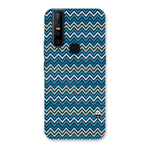 Blue Shades Chevron Pattern Back Case for Vivo V15