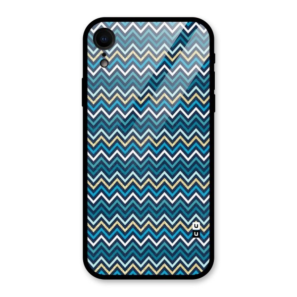 Blue Shades Chevron Pattern Glass Back Case for XR