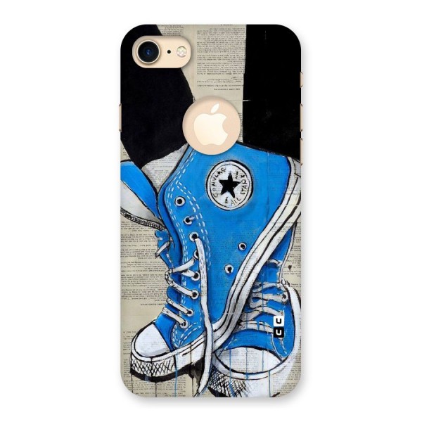 Blue Shoes Back Case for iPhone 8 Logo Cut