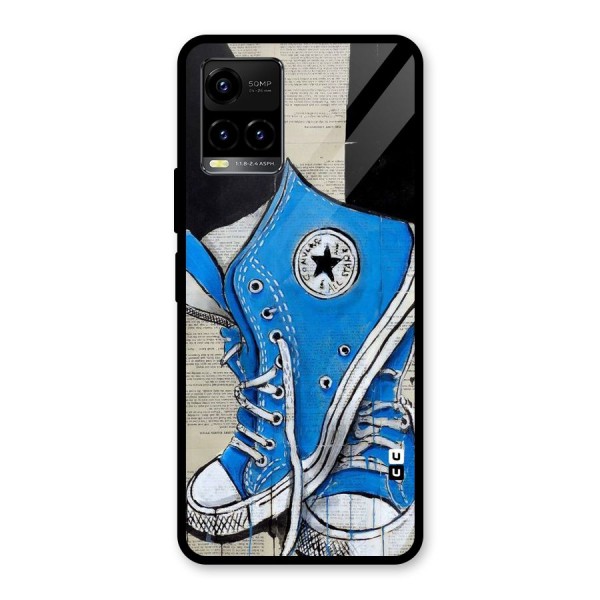 Blue Shoes Glass Back Case for Vivo Y21 2021