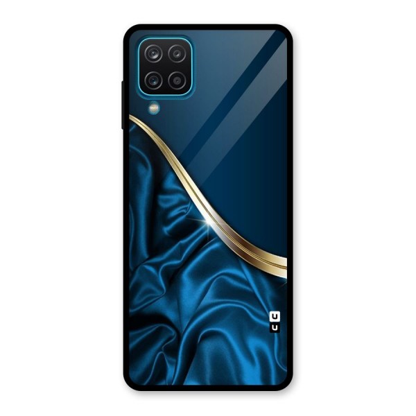 Blue Smooth Flow Glass Back Case for Galaxy A12