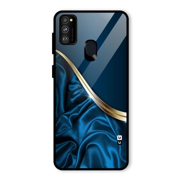 Blue Smooth Flow Glass Back Case for Galaxy M21