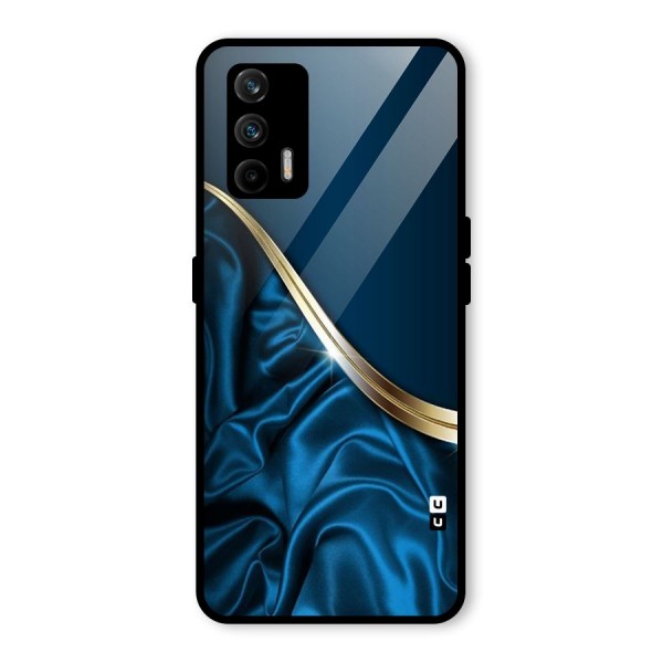 Blue Smooth Flow Glass Back Case for Realme X7 Max