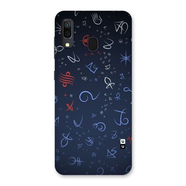 Blue Symbols Back Case for Galaxy A20