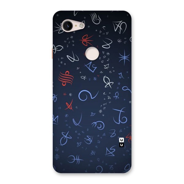 Blue Symbols Back Case for Google Pixel 3 XL