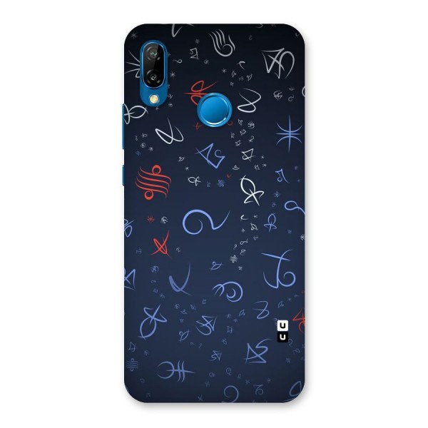 Blue Symbols Back Case for Huawei P20 Lite