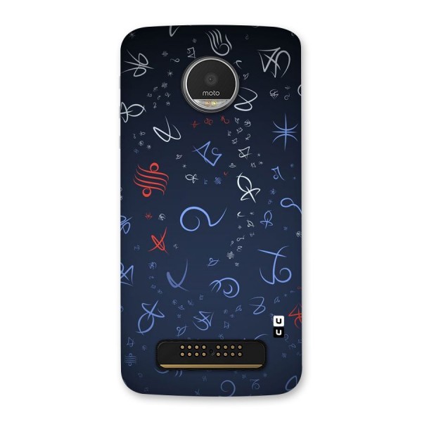 Blue Symbols Back Case for Moto Z Play