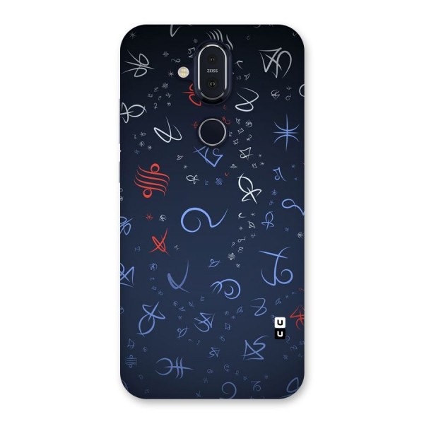 Blue Symbols Back Case for Nokia 8.1