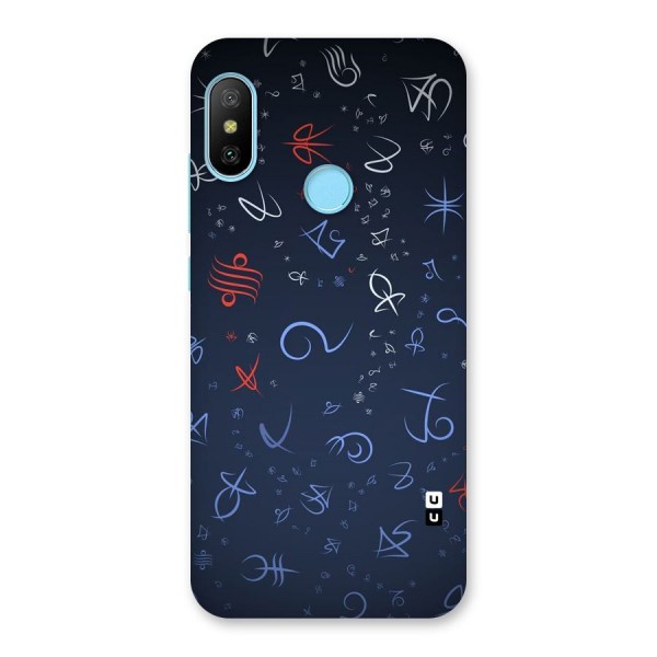 Blue Symbols Back Case for Redmi 6 Pro